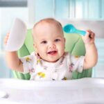 Healthy toddler nutrition a balanced meal at the table with fruits, veggies.