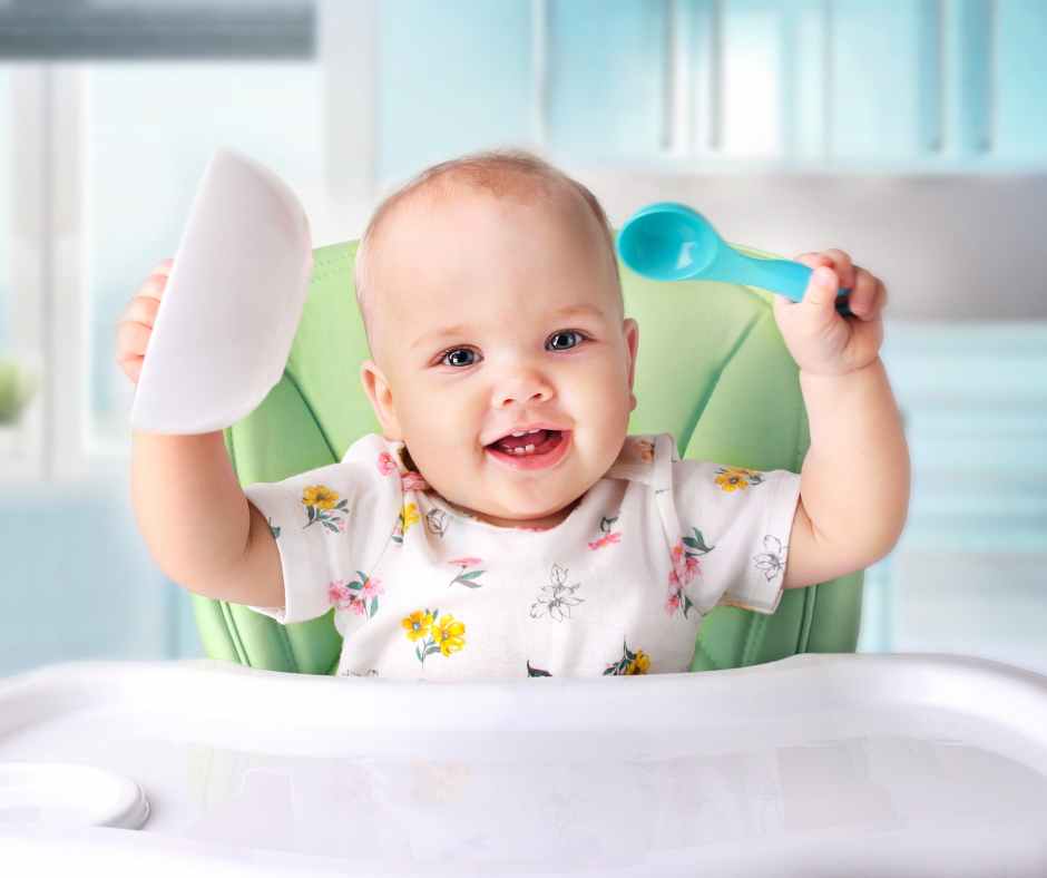 Healthy toddler nutrition a balanced meal at the table with fruits, veggies.