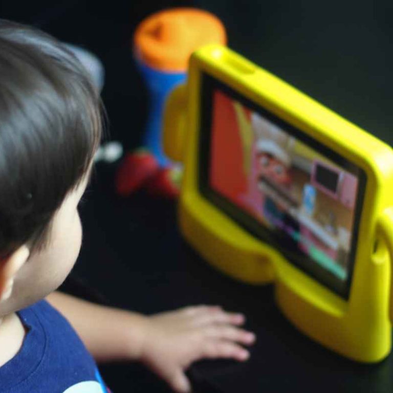 A parent helping their child follow a screen-time routine for kids with a visual schedule and playful activities.